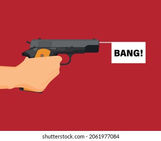 Flat vector illustration of antiquated American Gun.