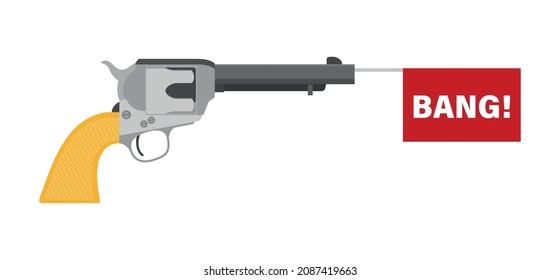Ilustración vectorial plana de la anticuada pistola norteamericana.