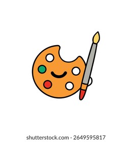 flat vector illustration of art supplies including