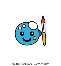 flat vector illustration of art supplies including