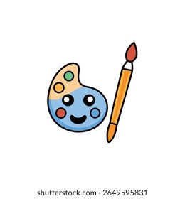 flat vector illustration of art supplies including