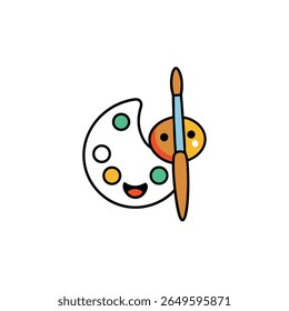 flat vector illustration of art supplies including