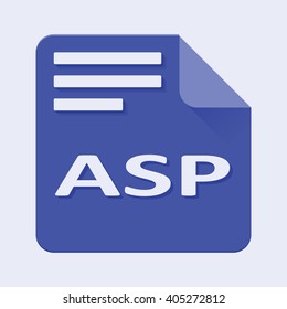 Flat Vector illustration. Asp file extension.