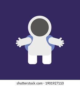 flat vector illustration of astronaut. drawing of an astronaut in a spacesuit. cute space child drawing