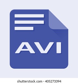 Flat Vector illustration. Avi file extension.