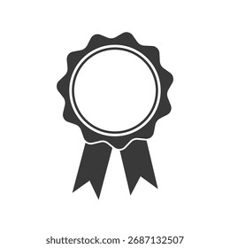 Ilustración vectorial plana del icono de la insignia de la cinta de premio.