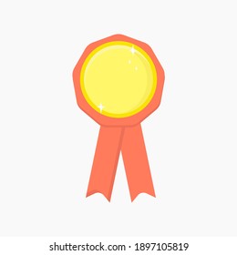 Flat vector illustration. Badge,  sig, golden medal