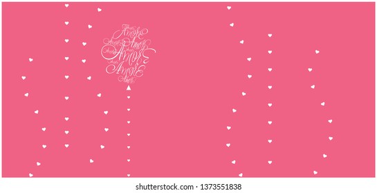 Flat vector illustration of balloon from calligraphic "AMORE"-mean LOVE, written in Italian, on pink background for wedding design, Valentine`s Day cards, posters, prints, greetings, invitations, web.
