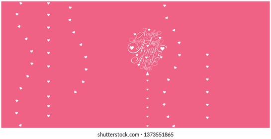Flat vector illustration of balloon from calligraphic "AMORE"-mean LOVE, written in Italian, on pink background for wedding design, Valentine`s Day cards, greetings, invitations, posters, prints, web.