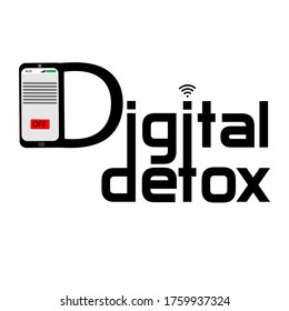 Flat Vector illustration of banner or sticker of no mobile phone. Concept of digital detox.