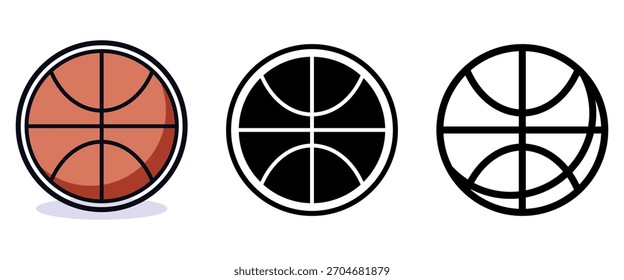 Flat vector illustration of a basketball