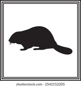 Flat vector illustration of a Beaver .