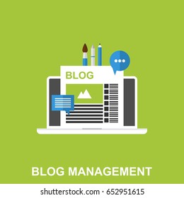 Flat Vector Illustration of a Blog Management. Business Design Concept