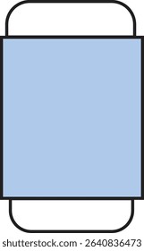 Flat Vector Illustration of Blue Pencil Eraser with Protective Cover – School Supply, Stationery, and Office Tool Icon