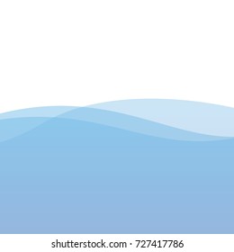 Flat Vector Illustration of Blue Waves. Abstract Background Image