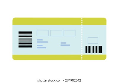 Flat vector Illustration of boarding pass