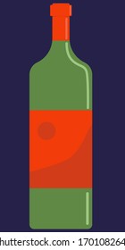 Flat vector illustration: bottle of wine.