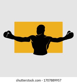 Flat vector illustration of a Boxer with a yellow background.