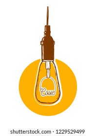 Flat vector illustration - Bulb love