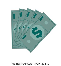 flat vector illustration of bundle of banknotes 
