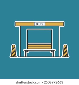 A flat vector illustration of bus stop for web design and app icons 