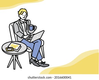  Flat vector illustration. Business and communications
