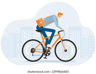 flat vector illustration business man Cycling to work concept concept. Healthy lifestyle activities. with cartoon character design style concept