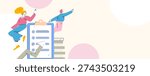 Flat vector illustration of business people operating work scene

