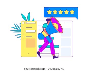 Flat vector illustration of business people operating work scene
