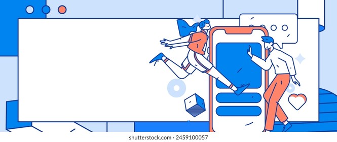 Flat vector illustration of business people operating work scene
