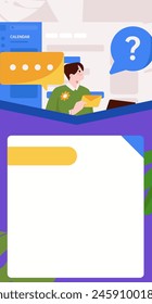 Flat vector illustration of business people operating work scene
