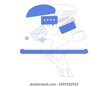 Flat vector illustration of business people operating work scene
