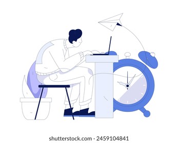 Flat vector illustration of business people operating work scene
