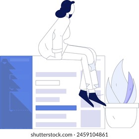 Flat vector illustration of business people operating work scene
