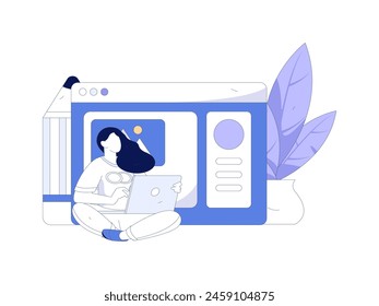 Flat vector illustration of business people operating work scene
