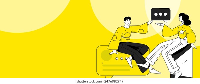 Flat vector illustration of business people operating work scene

