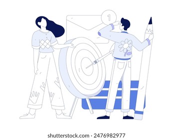 Flat vector illustration of business people operating work scene
