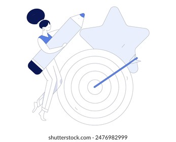 Flat vector illustration of business people operating work scene
