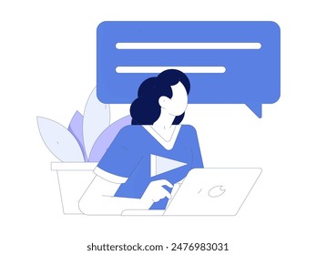 Ilustración vectorial plana de la gente de negocios que opera la escena de trabajo
