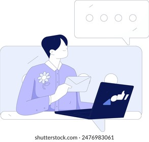 Flat vector illustration of business people operating work scene
