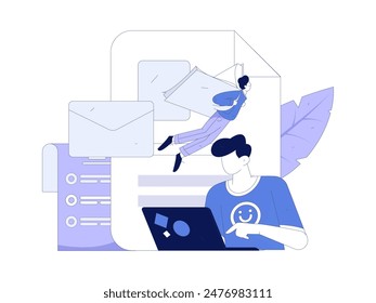 Flat vector illustration of business people operating work scene
