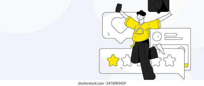 Flat vector illustration of business people operating work scene
