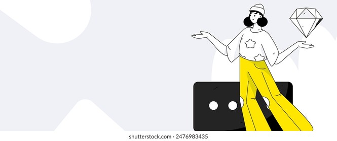 Flat vector illustration of business people operating work scene
