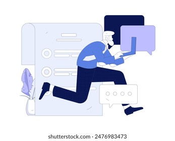 Flat vector illustration of business people operating work scene

