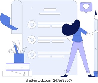 Flat vector illustration of business people operating work scene
