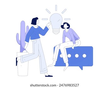 Ilustración vectorial plana de la gente de negocios que opera la escena de trabajo
