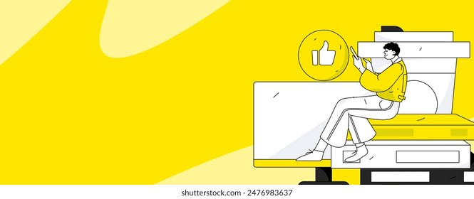 Ilustración vectorial plana de la gente de negocios que opera la escena de trabajo
