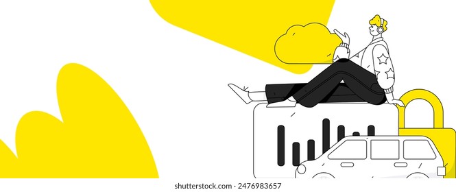 Ilustración vectorial plana de la gente de negocios que opera la escena de trabajo
