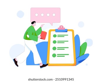 Flat vector illustration of business people operating work scene

