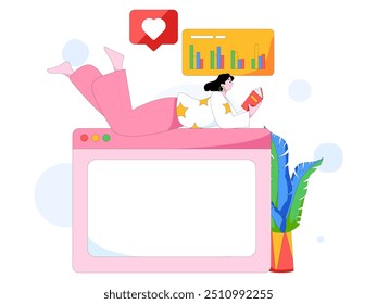Ilustración vectorial plana de gente de negocios que opera la escena de trabajo
